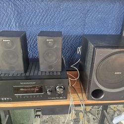 SONY MULTI CHANNEL AV RECEIVER// STR-K7100 // with 2 SPEAKER and  SUBWOOFER IN GOOD CONDITION,  WORKS PERFECTLY