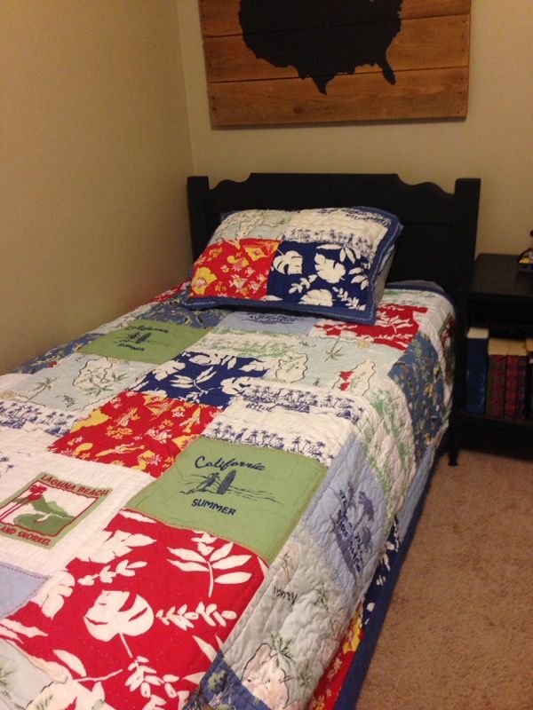 Twin pottery barn kids boys island surf quilt and sham