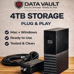 WD My Book 4TB External Hard Drive USB 3.0 - Tested Ready