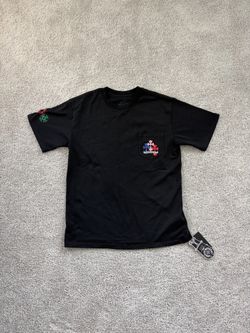CHROME HEARTS Multi-Color Cross Cemetery Pocket Tee Black NWT