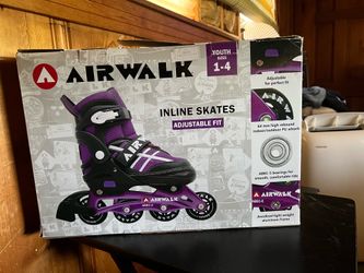 NEW…. Airwalk Triton Kids Adjustable Inline Skate, Black/Purple, Size Youth 1-4