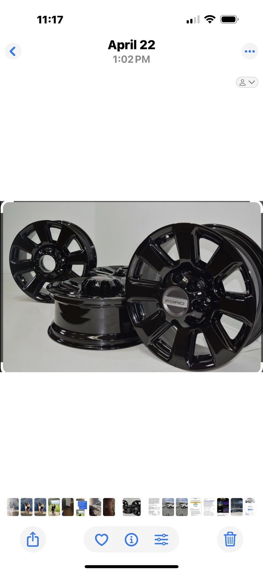 Ford 8/170 New Rims That Are Powder Coated Black