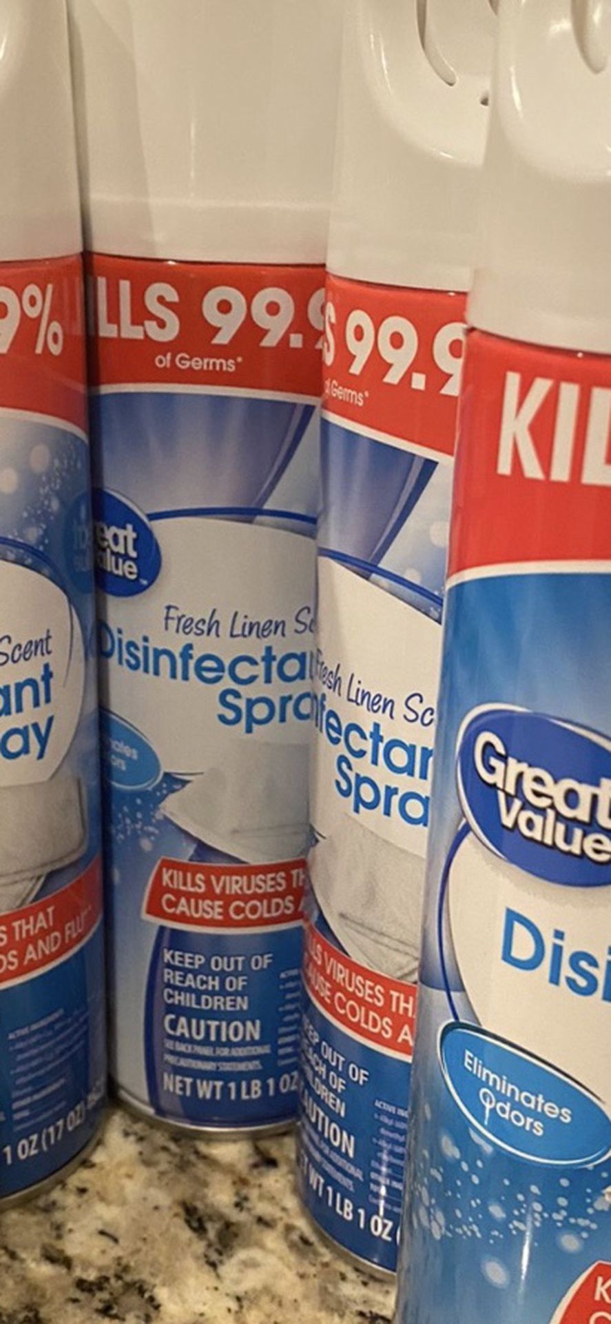 Great values disinfectant spray 6 Cans $40/ 12 Cans $80