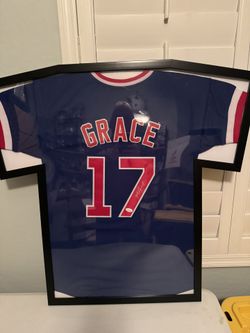 Mark Grace Chicago Cubs Framed Signed Jersey