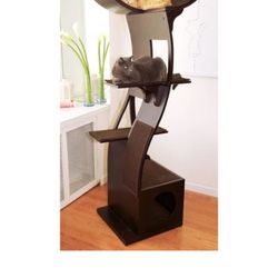 New Cat Tree , The Refined Feline Lotus 69”, Espresso 