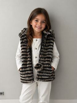 Faux Fur Hooded Vest | 3T | $10