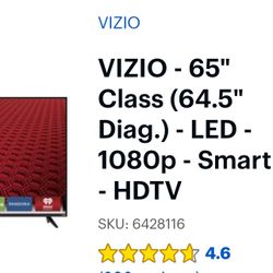 VIZIO - 65" Class (64.5" Diag.) - LED - 1080p - Smart - HDTV