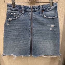 ABERCROMBIE & FITCH Zoe Natural Rise A-Line Distressed Raw Hem Skirt Size 2/25