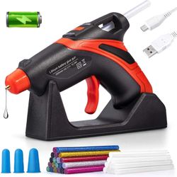 Cordless Hot Glue Gun,Fast Preheating Gun Kit with 30 Pcs Sticks,USB Rechargeable Melt Tools for Quick Home Repairs, Arts, Crafts, DIY and Festival De