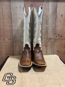 Handmade Custom Western Boots — Women’s 8.5 — Floral Inlay, Square Toe
