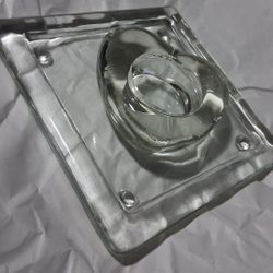 Clear Glass Candle Holder & Couster  