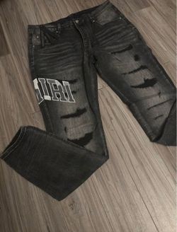 Black Amiri Mens Stitched Logo Jeans (36-38)