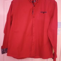 Men Shirt Size 3XL Red & Black