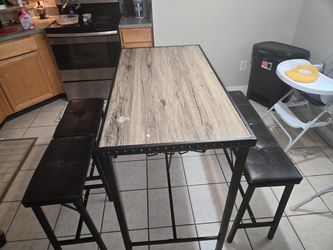 Bar Height Dining Table with 2 Stools