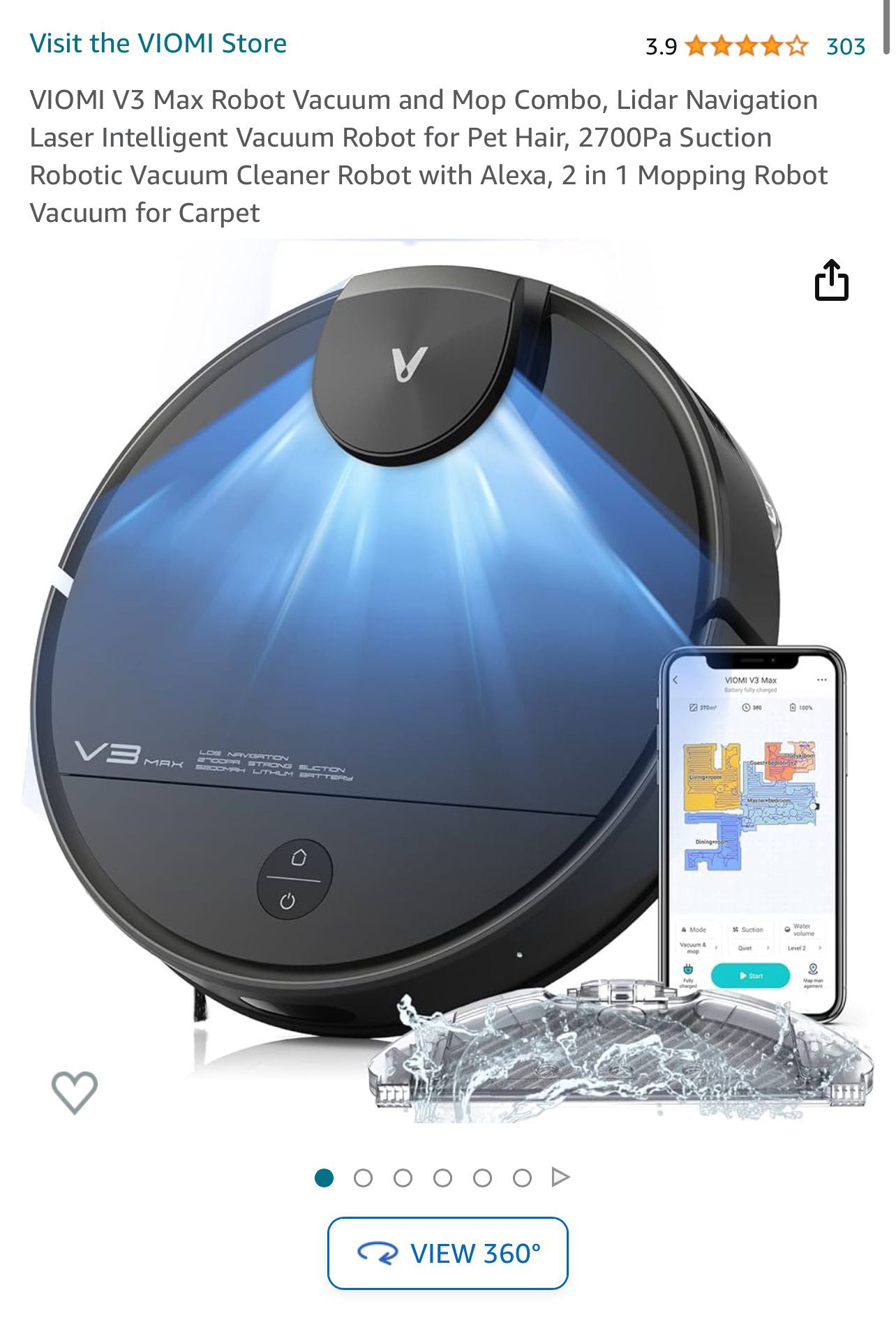 V3 MAX Viomi Robot Vacuum Cleaner 