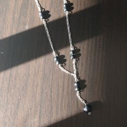 925 Sterling Silver Black Antique Necklace