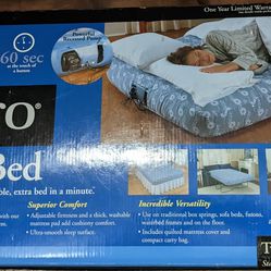 Twin Air Bed. Aero Brand.   Plug In Pumps Up Quickly 