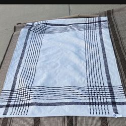 5ft X 7ft White Black Stripe Rug Outdoor Indoor studio McGee !!