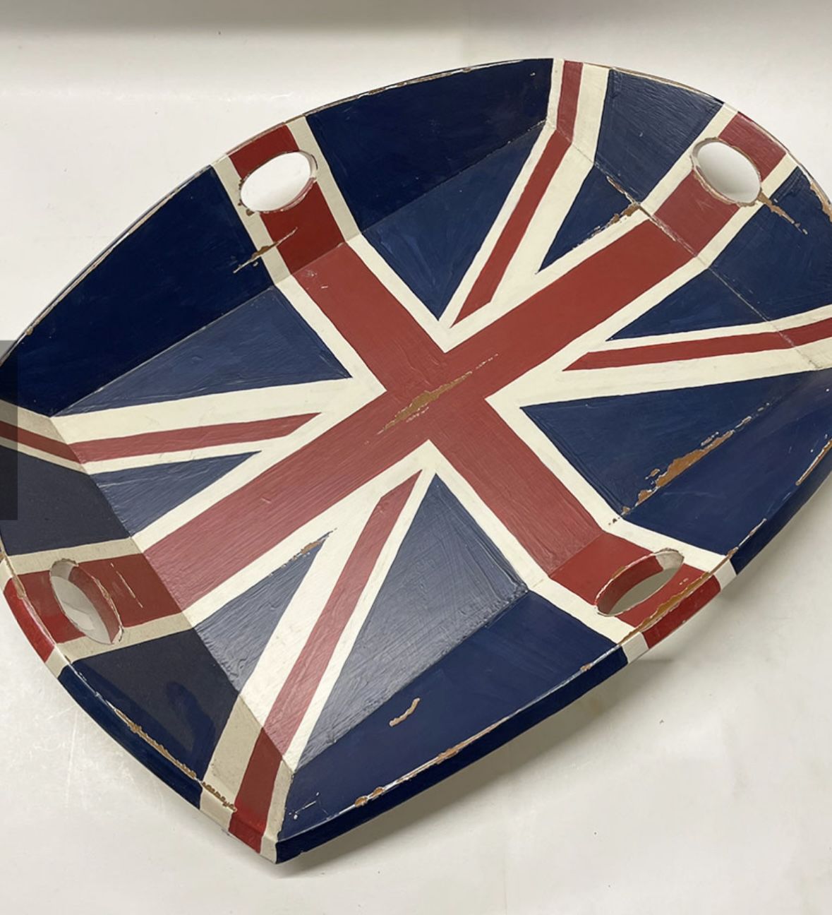 Large British Union Jack Wood Serving Tray