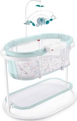 Fisher-Price Baby Bedside Sleeper Soothing Motions Bassinet with Lights Music Vibrations & Toy Mobile- LOOKS BRAND NEW!