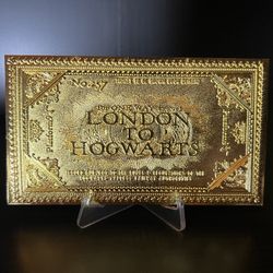 Harry Potter Hogwarts Express 24K Gold Platted Ticket