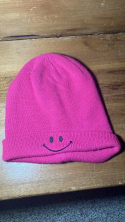 Pink Smiley Face Beanie