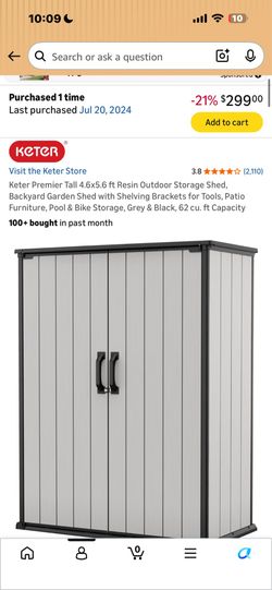 Keter Storage unit -$200