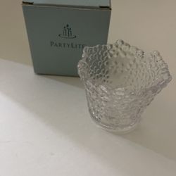 New Crystal Votive Pillar Candle Holder, 3 3/4" PartyLite