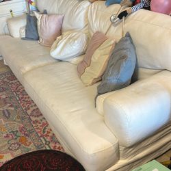 White Comfy Fabric Sofa