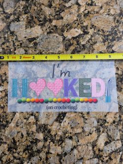 DTF T-shirt/Bag Transfers "I'm Hooked on Crocheting"