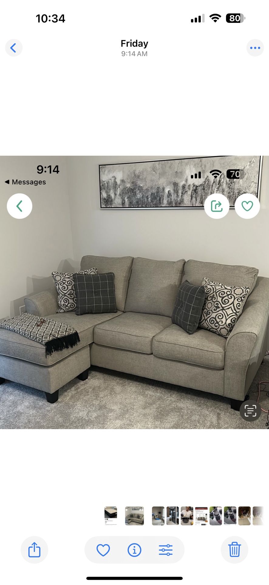 Small Sofa W/Chaise