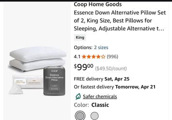 Pillow set of 2 king size