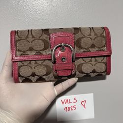 Vintage Coach Long wallet with multiple pockets Signature Canvas & Leather Buckle