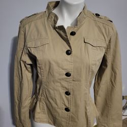 Women's Beige Button Front Jacket...size XL 