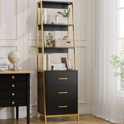 Black & Gold Ladder Bookshelf