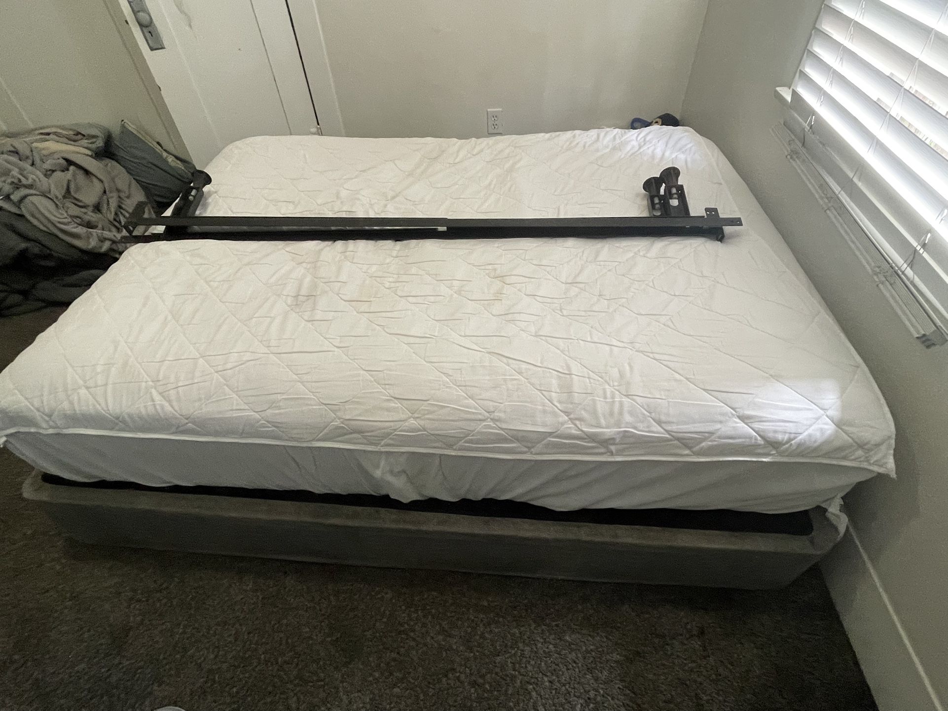 Queen Size Mattress with Box Spring and Frame