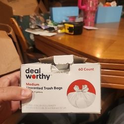 Deal Worthy 8 Gallon Unscented Flap Tie Trash Bags