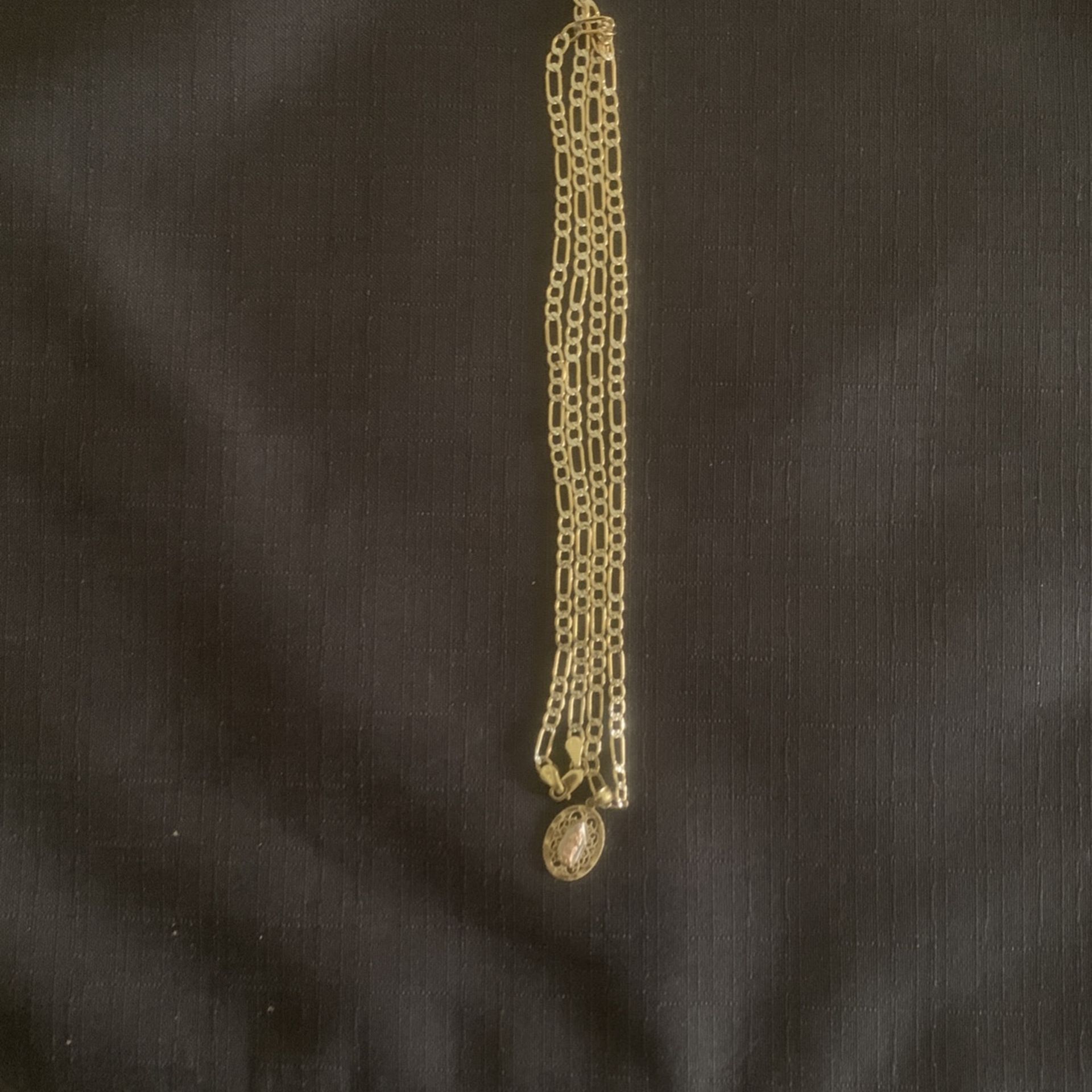 10 K Necklace 14 K Charm