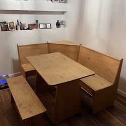 Corner Table Set W/ Storage 