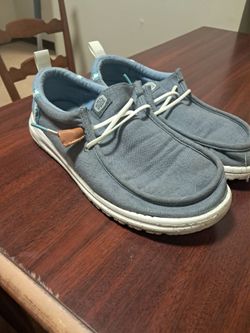 Hey Dude Blue Canvas Slip-On Shoes