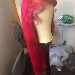 613 Wig Dyed Raspberry Only Wore Once
