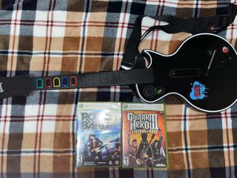 Guitar hero bundle with guitar hero legends of rock and rock band 2