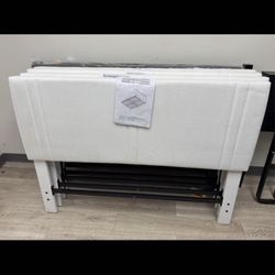 New white full size wood bed frame, headboard assembled frame in the box