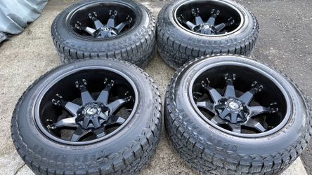 20x12 FUEL RIMS AND TIRES, 6 LUG UNIVERSAL