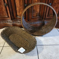 HOME DECOR SET OF 2 WICKED BASKETS. BOTH FOR $60.00