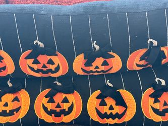Halloween Jack-O-Lantern Embroidered Fabric Panel
