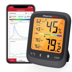 ThermoPro Bluetooth Hygrometer Thermometer TP350 & TP359W, Indoor Room, Home Temperature and Humidity Monitor, High Accuracy Sensor, App Alerts, Data 