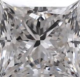 1.61 Carat Princess White Lab Grown Diamond, Color F, VVS2