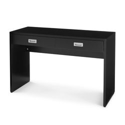 Better Homes & Gardens 2-Drawer Ludlow Desk, Black Solid Black - 47.24" x 19.25" x 30"