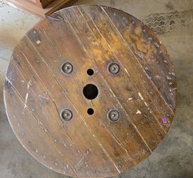 Vintage Spool Coffee Table 30" Round By 14" High